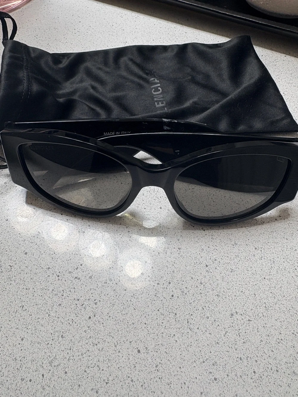 Balenciaga Black Cat-Eye Sunglasses